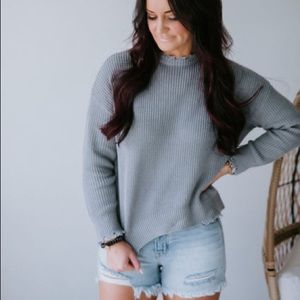 lily lottie Chelsea Deboer Distressed Sweater